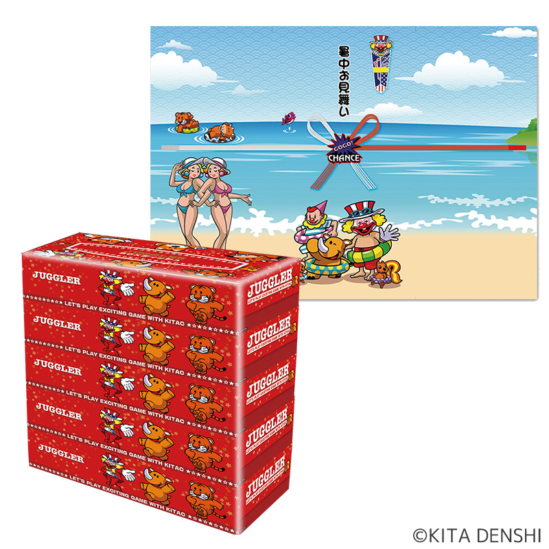 【発送予定　6/26～】 ジャグラー BOXティッシュ【暑中見舞いのし付き】【5月受付開始予定】【受注締切7/17】